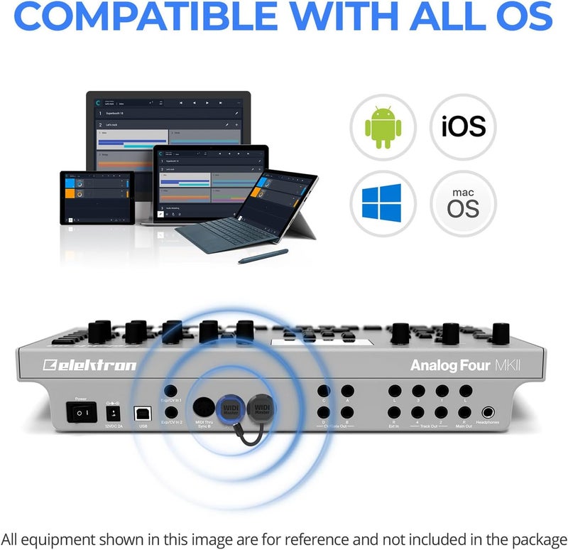 C M E WIDI Master Blue - Limited Edition - Premium Bluetooth MIDI Adapter via 5-pin DIN MIDI - Ultra Low 3ms Latency - Advanced Wireless MIDI for Synthesizer EWI Keytar Pedalboard Digital Piano - Image 4